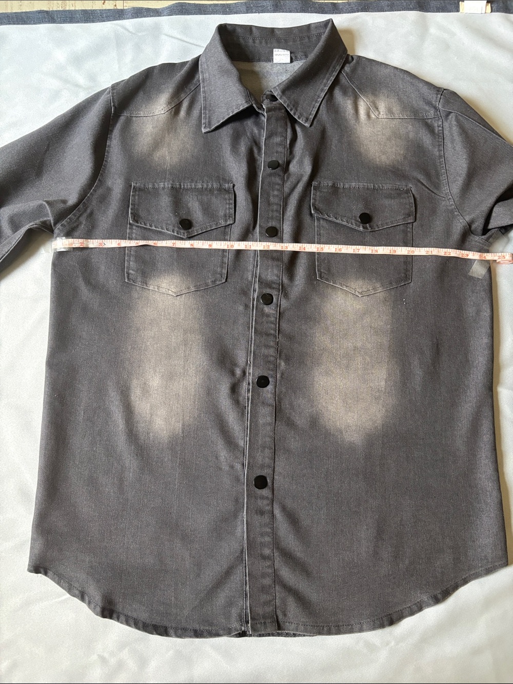 Washed Black Denim Button-Up Shirt NWOT - Picture 3 of 10